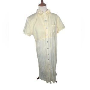 Vintage 90s collared Button Up Maxi Dress